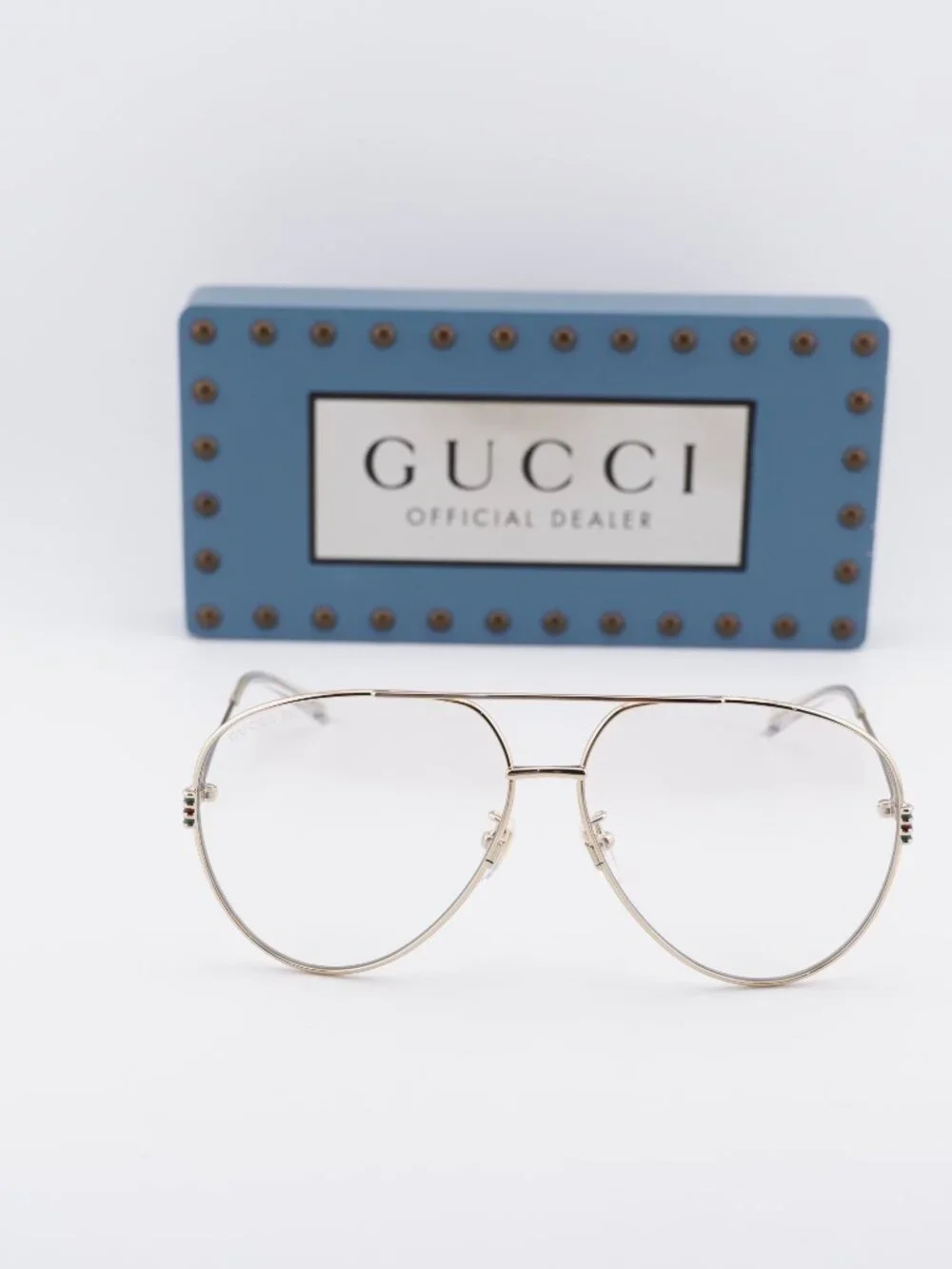 Gucci GG1280S 001 Aviator Sunglasses - Gold/Transparent/Photochromic